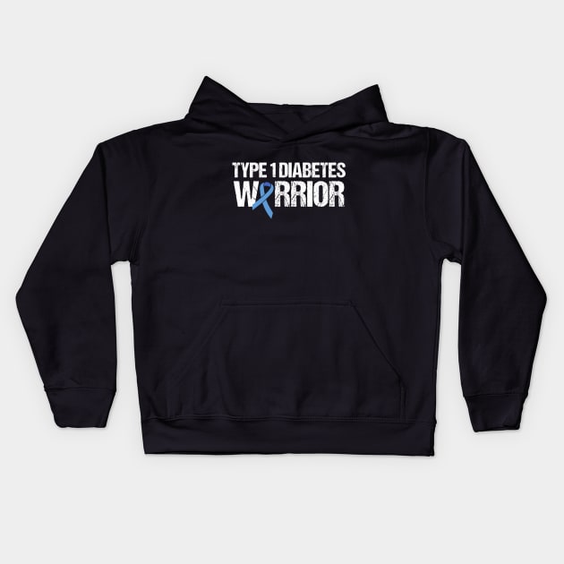 Type 1 Diabetes Warrior Kids Hoodie by PinkInkArt